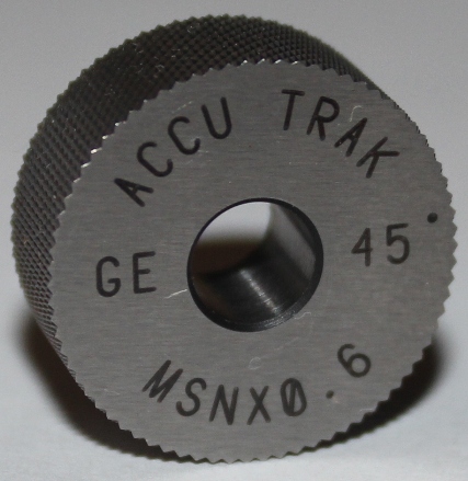 Ролик для накатки сетчатого рифления GE 45 градусов 20х8х6 шаг 0,6мм HSS (Р6М5). Производства США, компания ACCU TRAK