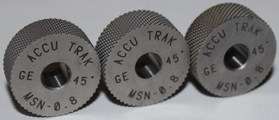 Ролик для накатки сетчатого рифления GE 45 градусов 20х8х6 шаг 0,8мм HSS (Р6М5). Производства США, компания ACCU TRAK
